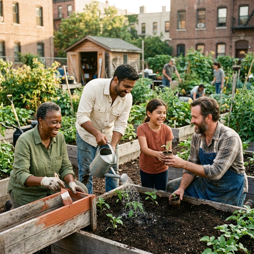 A street becomes a garden